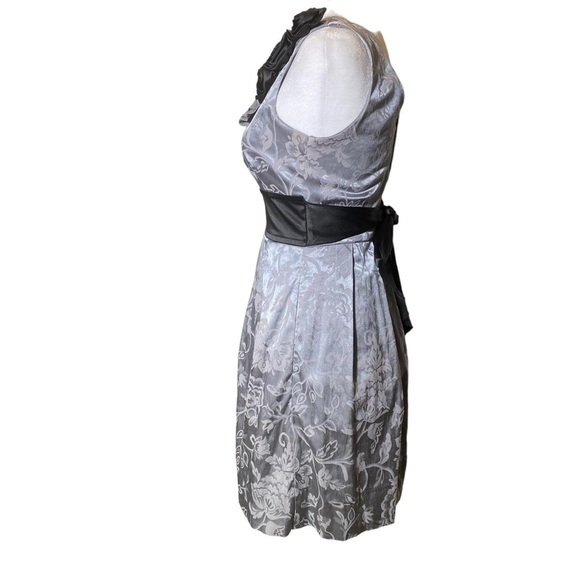 Speechless size 5 gray silver brocade ruffles rosettes prom formal events dress - Picture 5 of 15